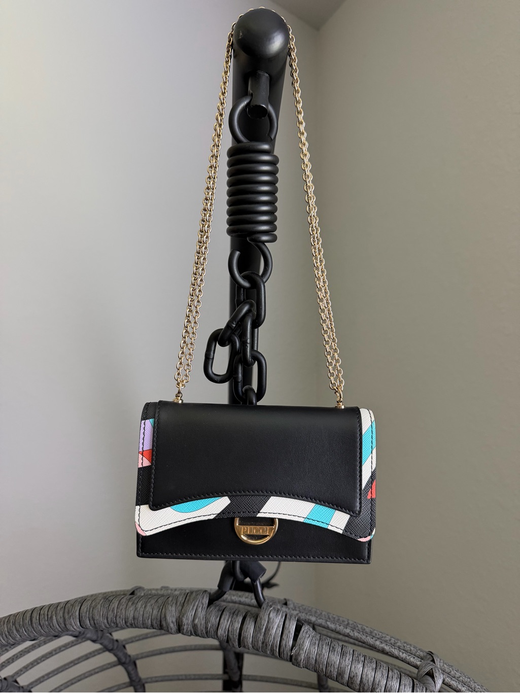 Emilio Pucci Shoulder Bag Multi Color Leather Mini Bag